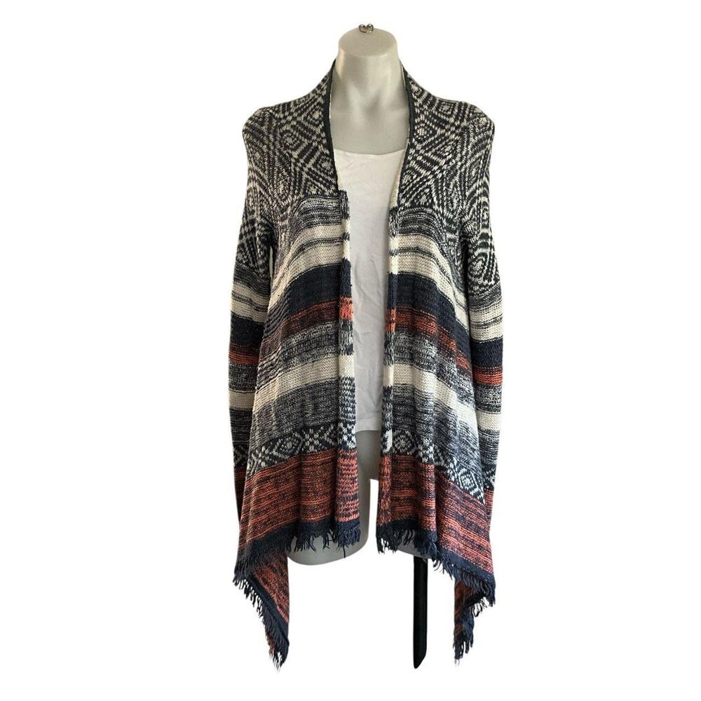 Hollister Boho Knitted Fringe Shawl Cardigan: Y2K, Modern